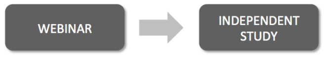 Webinar learning design: webinar leading to independent study